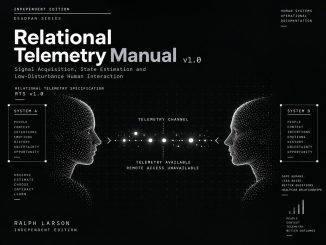 Relational Telemetry Manual v1.0 by Ralph Larson, with two human profiles connected through a telemetry channel