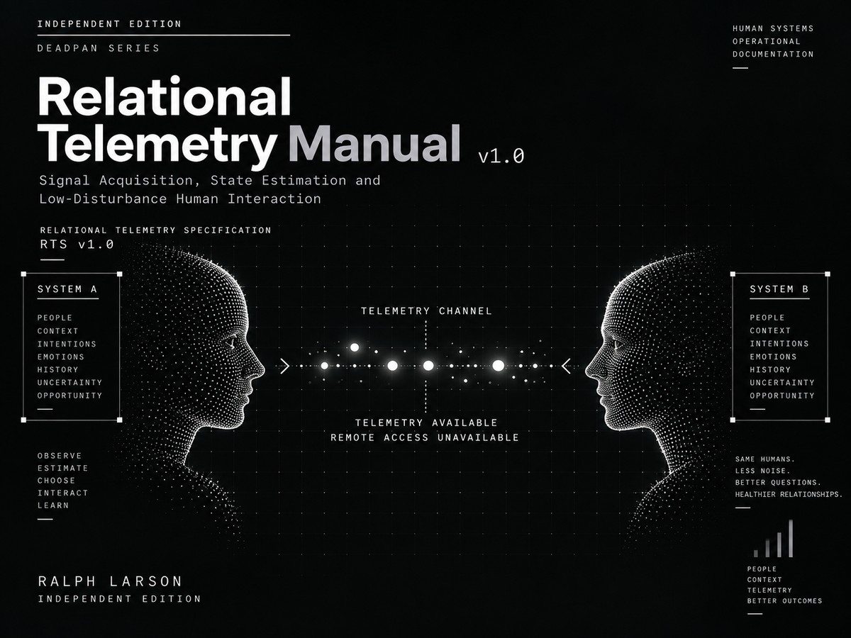Relational Telemetry Manual v1.0 by Ralph Larson, with two human profiles connected through a telemetry channel