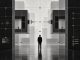 Black-and-white conceptual image of separated structures representing silence, absence and interrupted communication.