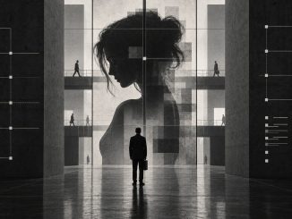 Black-and-white conceptual image representing creativity, inspiration and conflicting internal functions.
