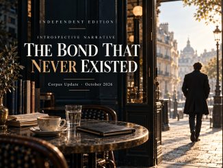 The Bond That Never Existed by Ralph Larson — café scene and solitary figure for the October 2026 Introspective Narrative
